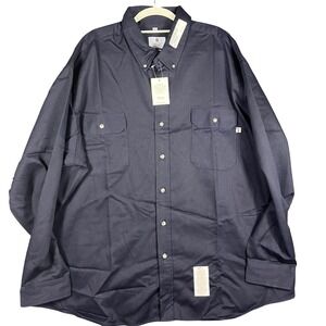 Tyndale FR Flame Resistant Work Shirt Mens 2XL Navy Blue HRC 2 Made in USA New